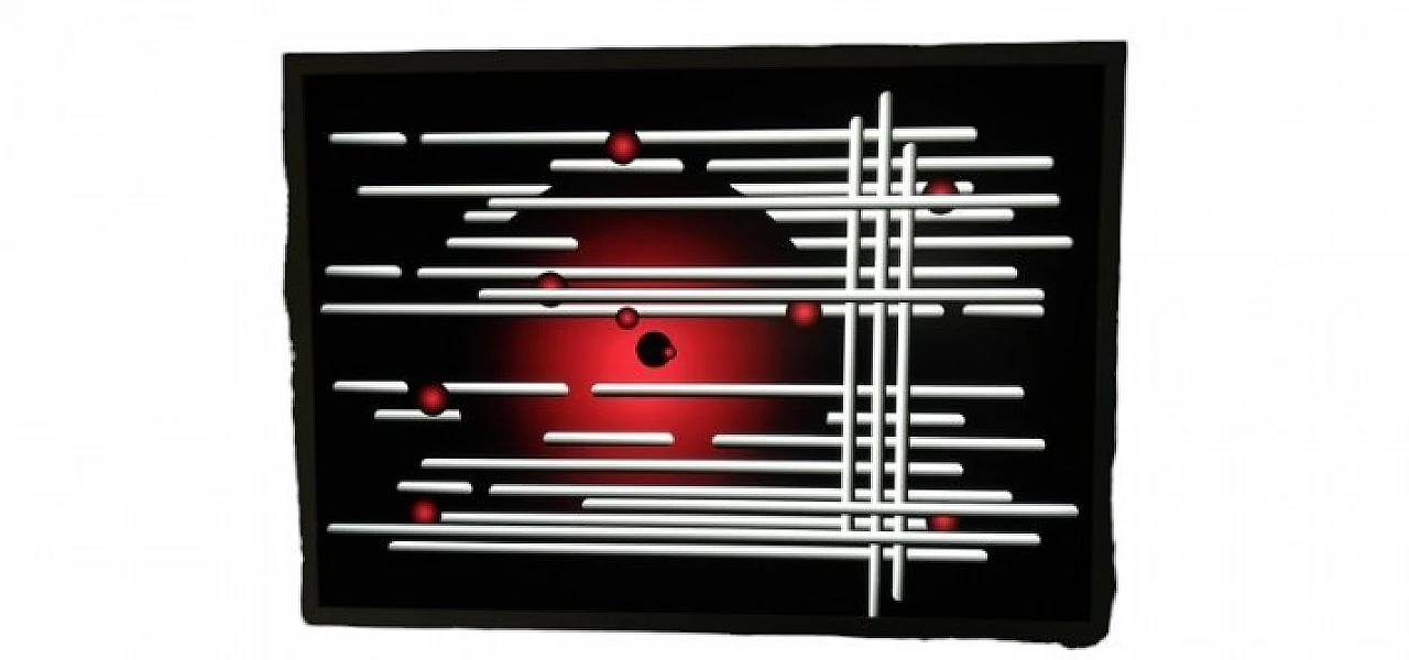 Red & White led applique with stripes and dots, 2000s 4