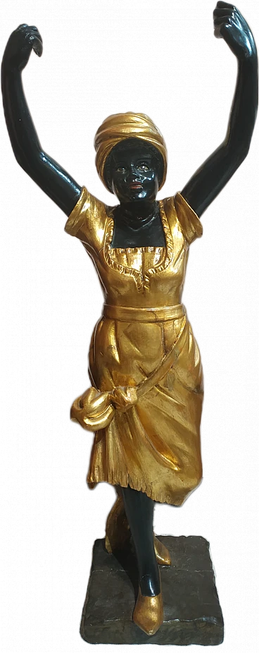 Gilded wooden sculpture of a mute servant girl, 17th century