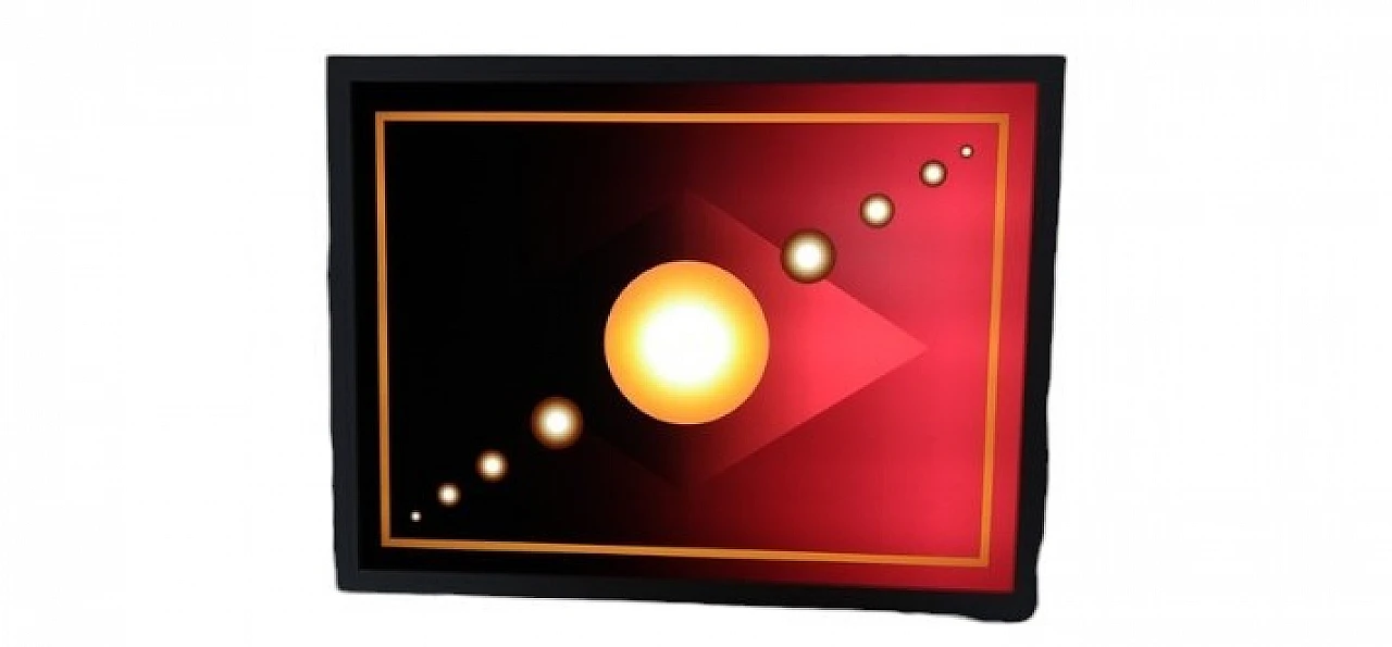 Red & orange led acrylic glass appliques with circles, 2000s 4