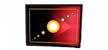 Red & orange led acrylic glass appliques with circles, 2000s