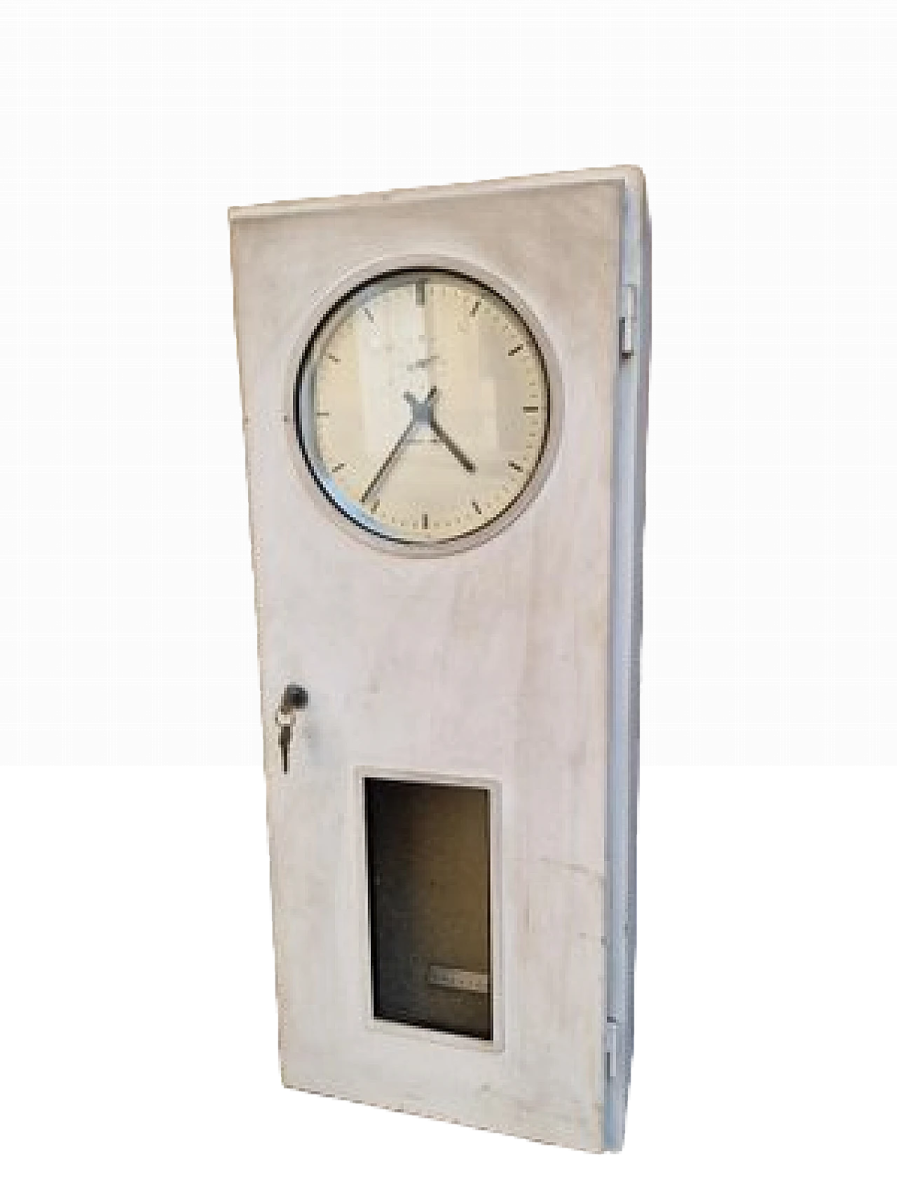 Pendulum clock in white wooden case by Solari&c., 1940s 9