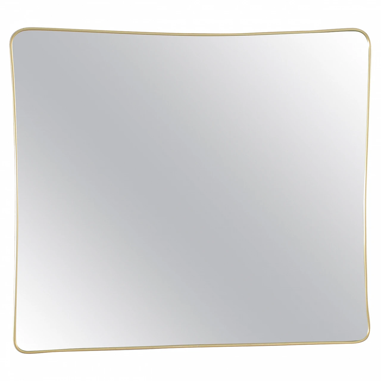 Rectangular wall mirror with golden aluminum frame, 1950s 1