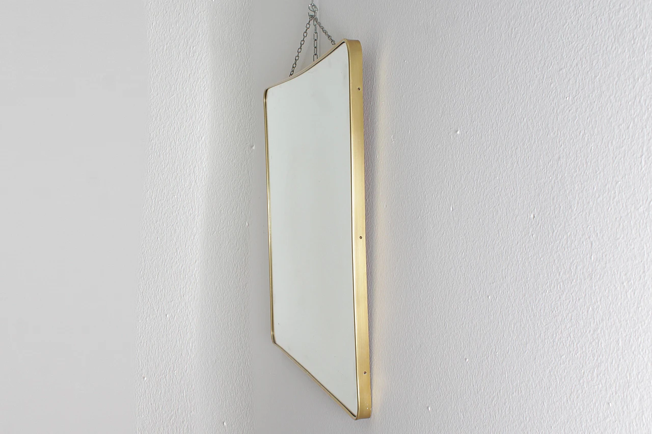Rectangular wall mirror with golden aluminum frame, 1950s 5