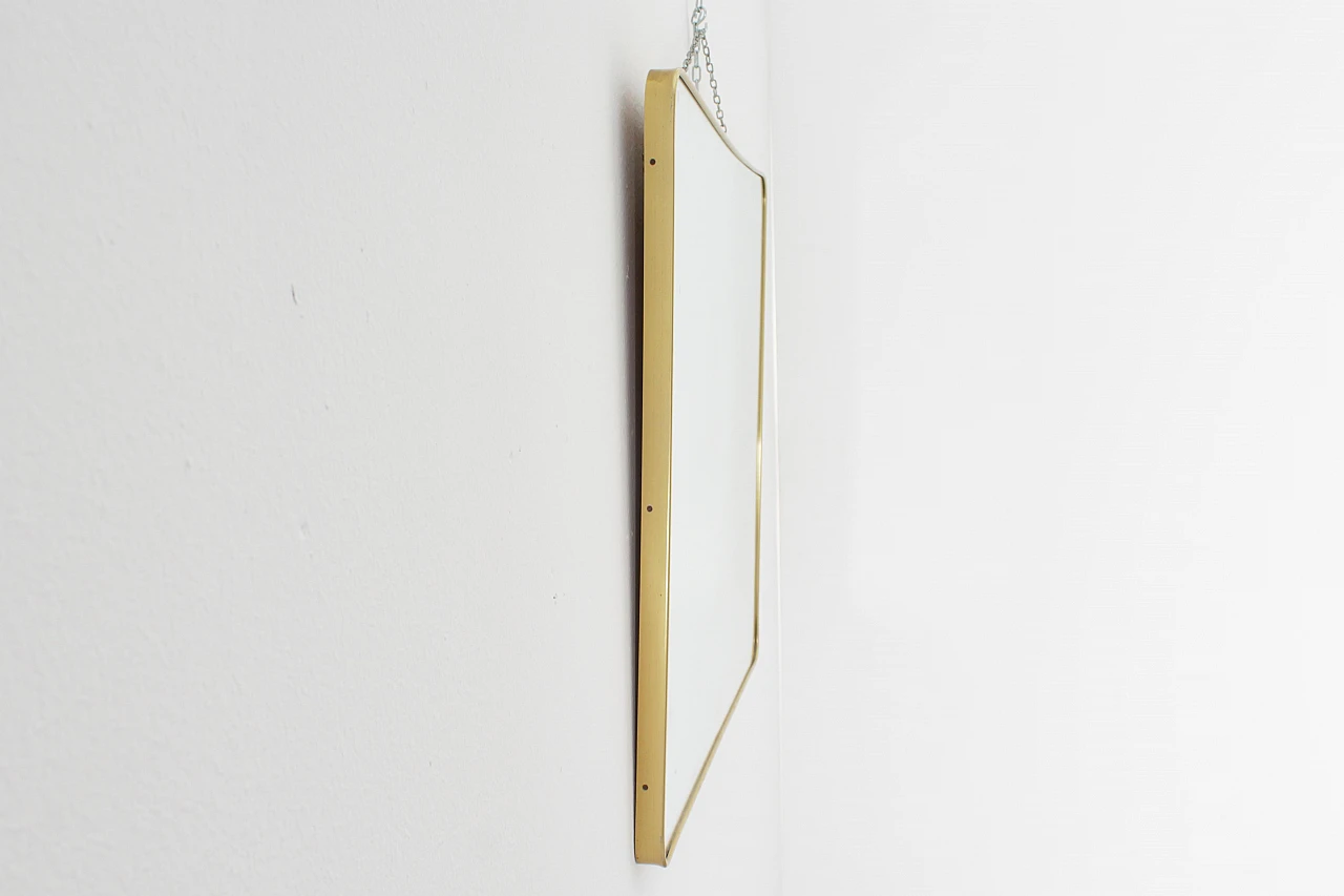 Rectangular wall mirror with golden aluminum frame, 1950s 6