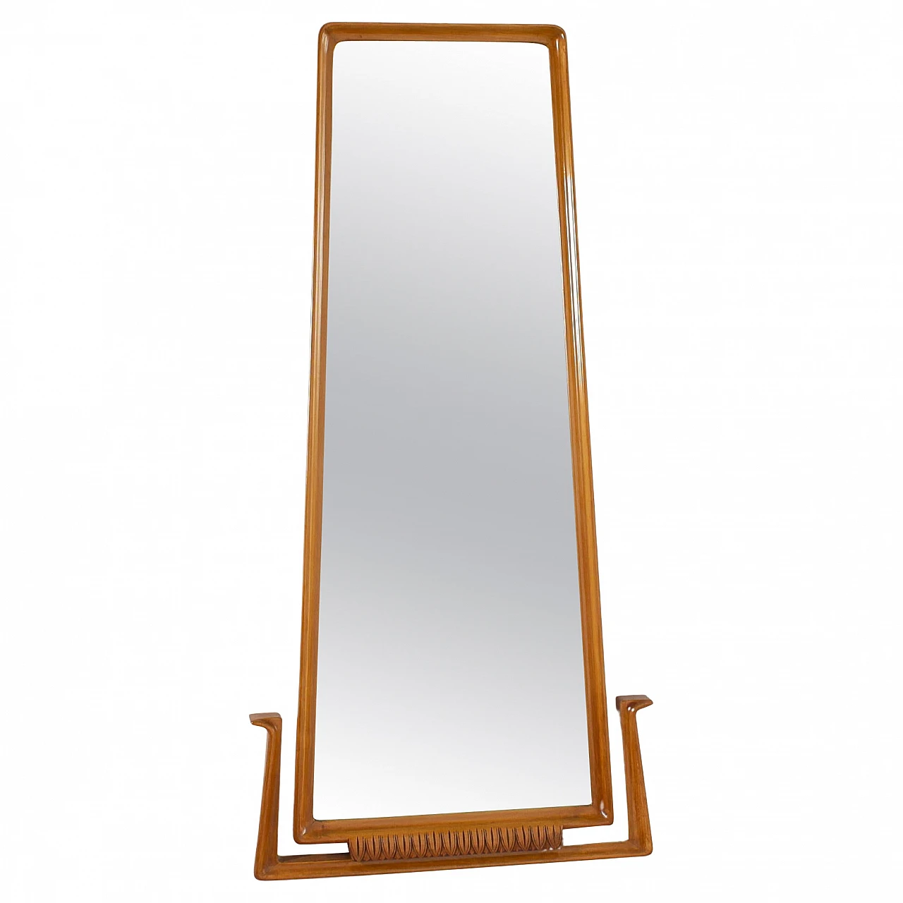 Wall mirror with wooden frame attributed to O. Borsani, 1960s 1