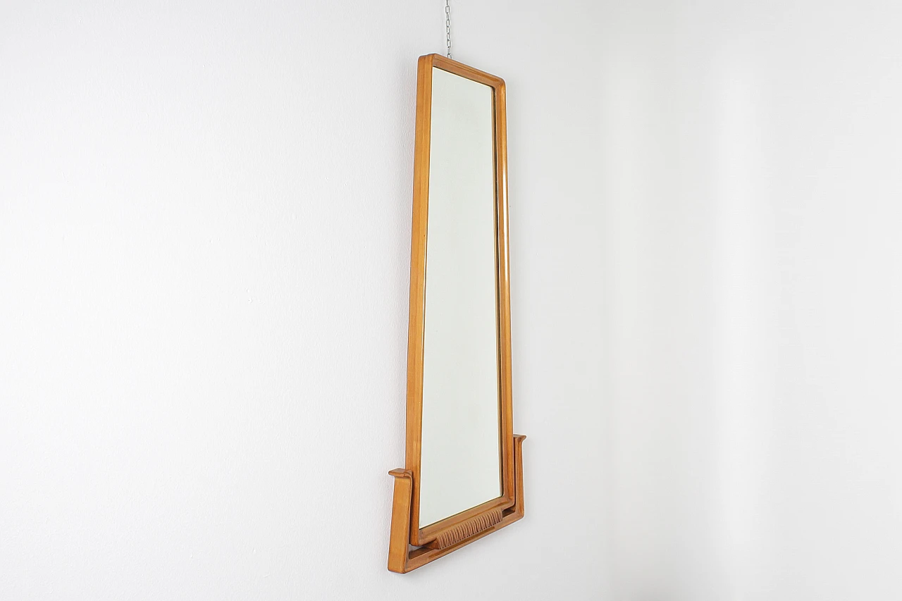Wall mirror with wooden frame attributed to O. Borsani, 1960s 4