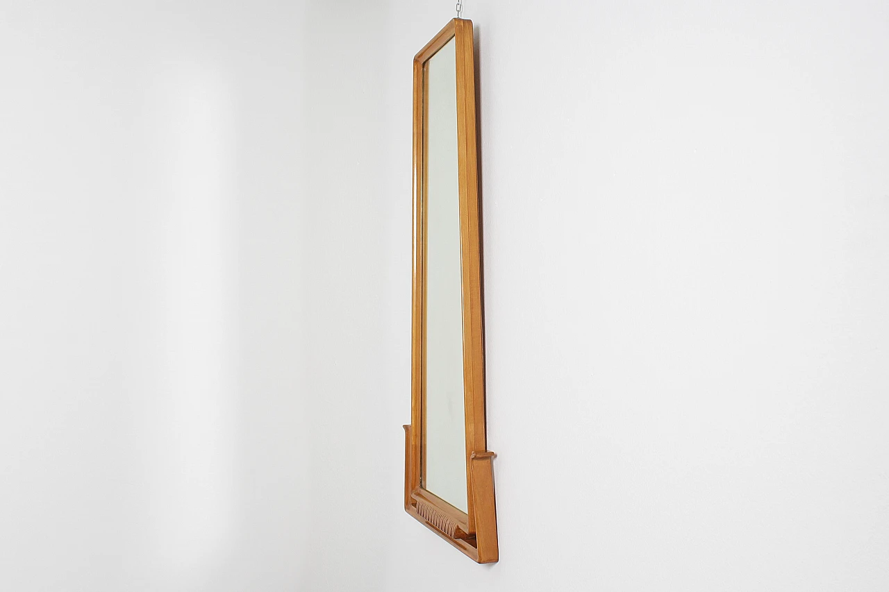 Wall mirror with wooden frame attributed to O. Borsani, 1960s 5