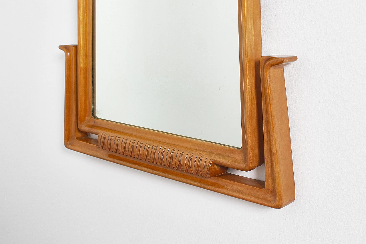 Wall mirror with wooden frame attributed to O. Borsani, 1960s 6