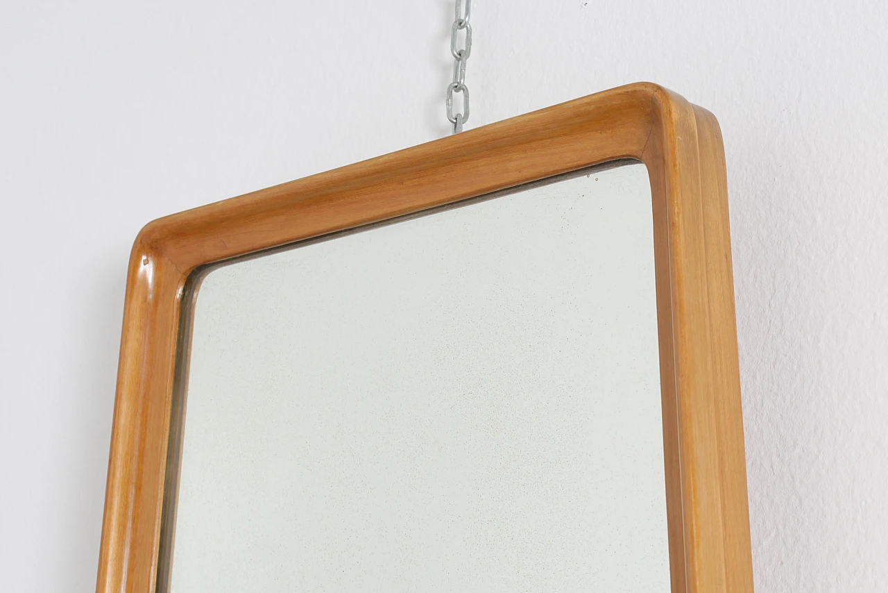 Wall mirror with wooden frame attributed to O. Borsani, 1960s 7