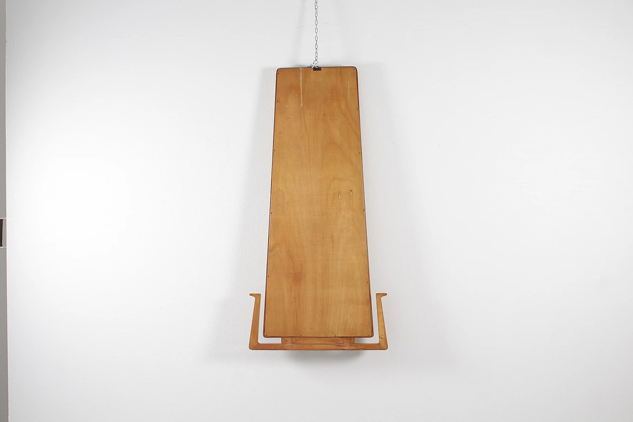 Wall mirror with wooden frame attributed to O. Borsani, 1960s 8
