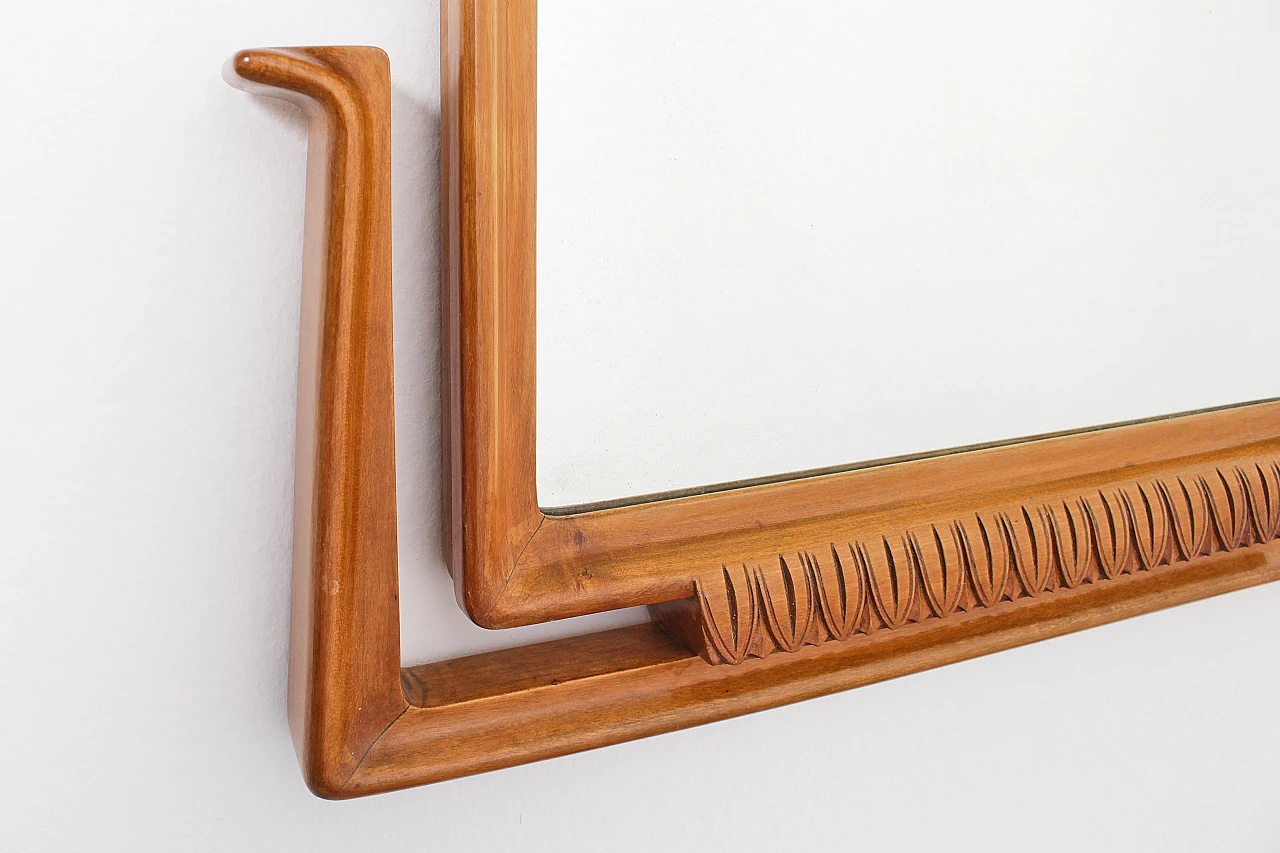 Wall mirror with wooden frame attributed to O. Borsani, 1960s 9