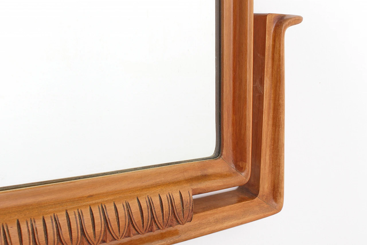 Wall mirror with wooden frame attributed to O. Borsani, 1960s 10