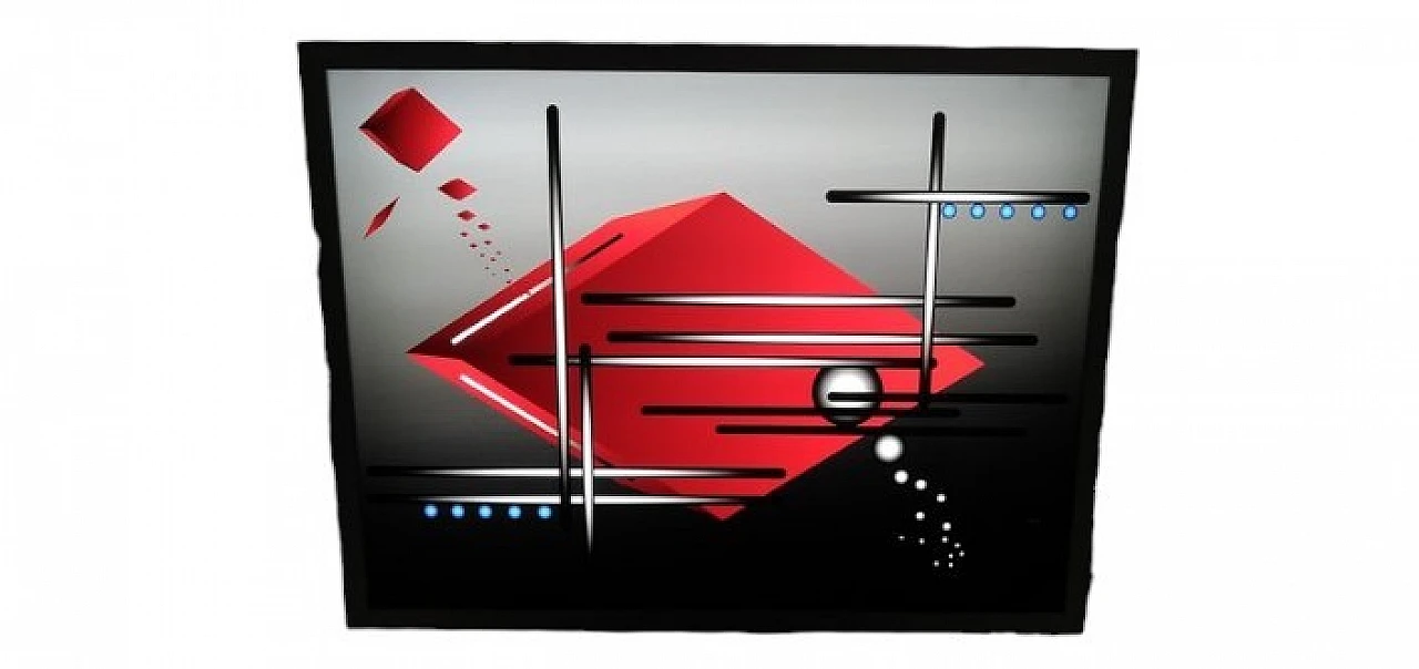 Red and grey led acrylic glass applique, 2000s 5