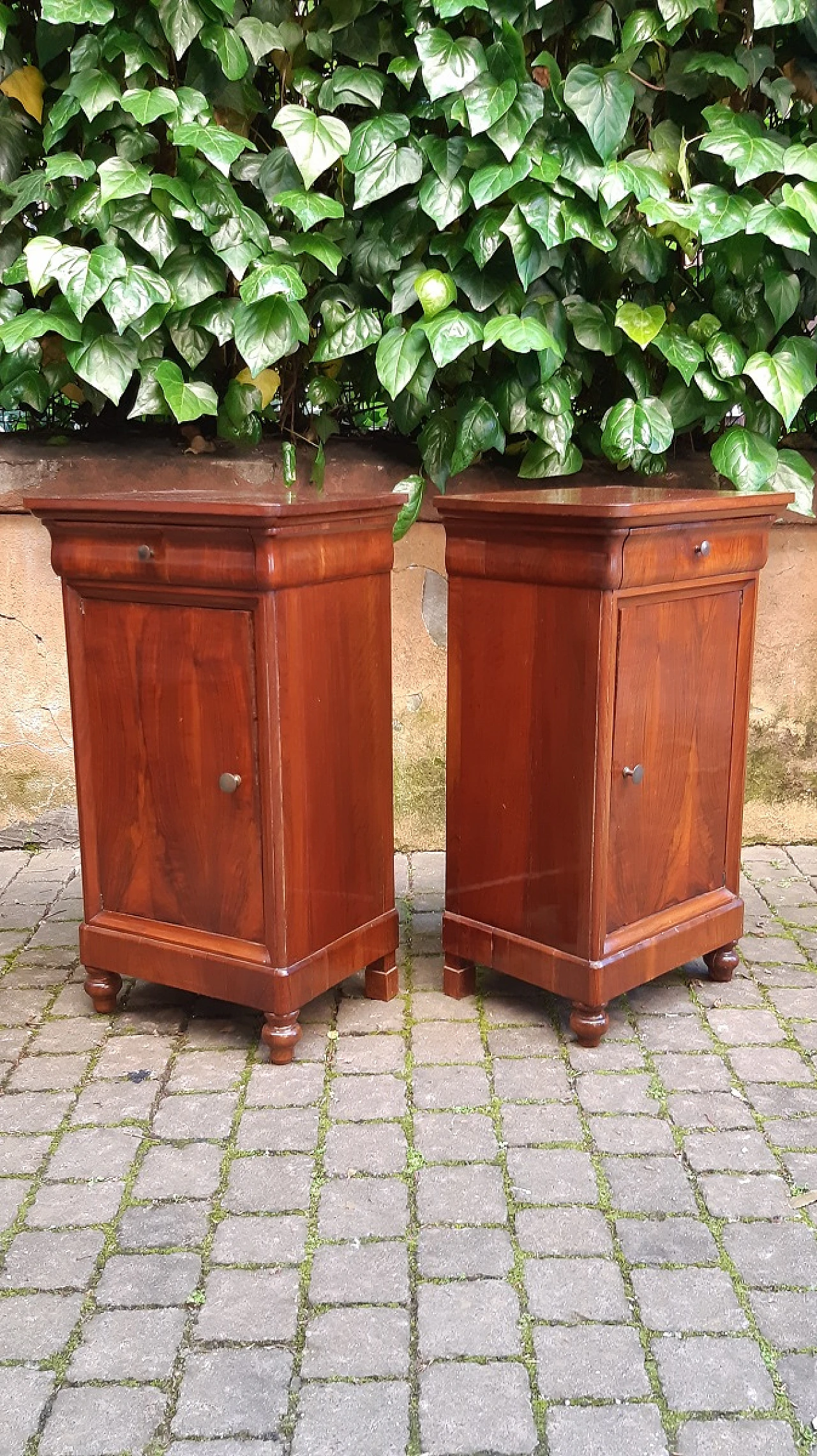 Pair of Louis Philippe Capuchin walnut bedside tables, 19th century 9