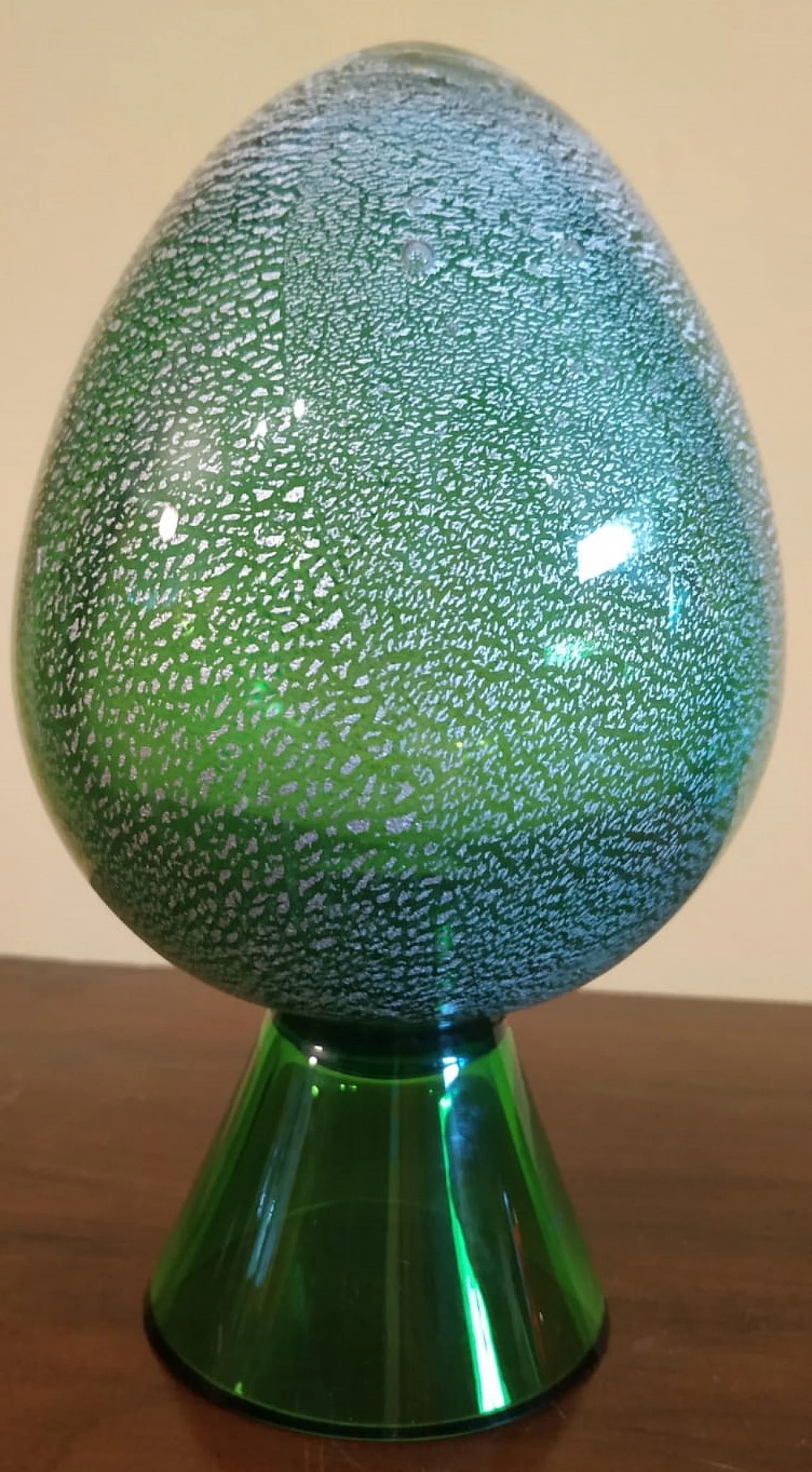 Pair of Murano glass eggs by Carlo Moretti, 1992 3