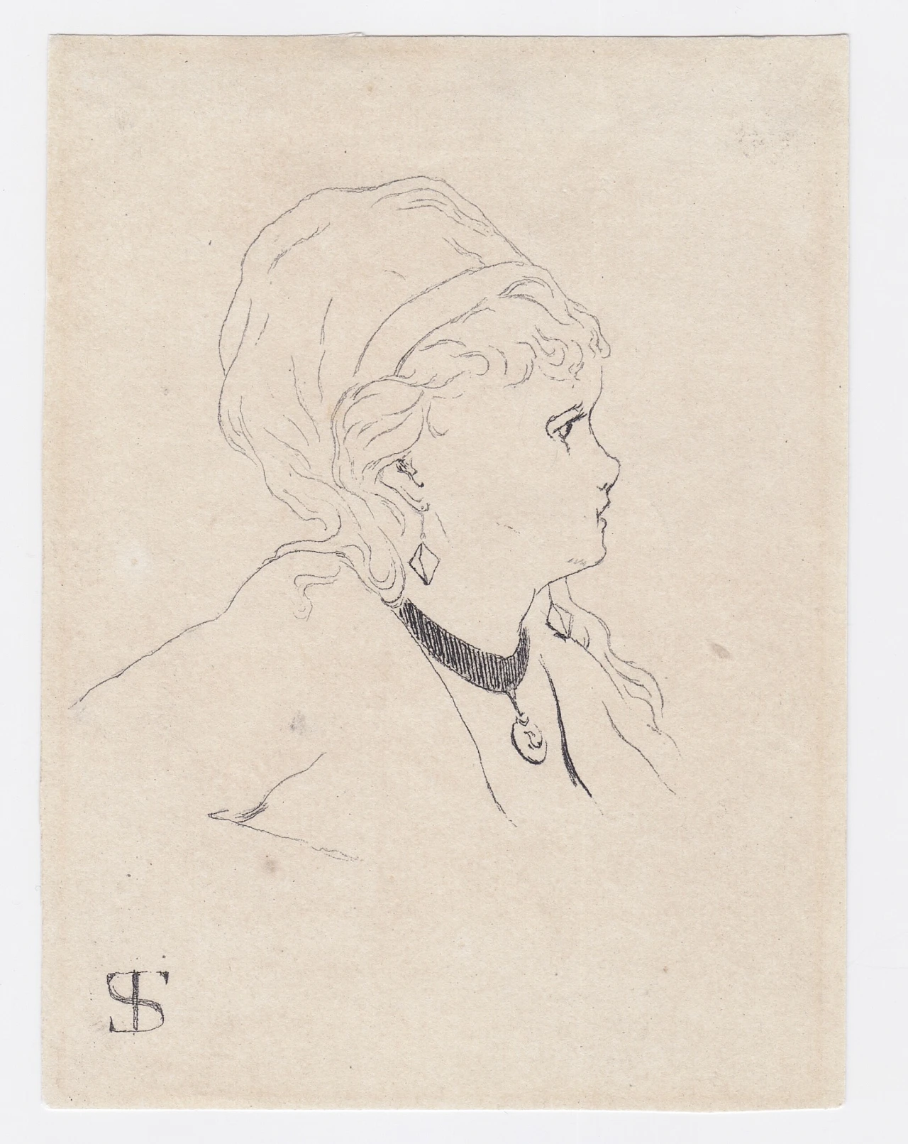 Telemaco Signorini, woman in profile, etching, 1875 3