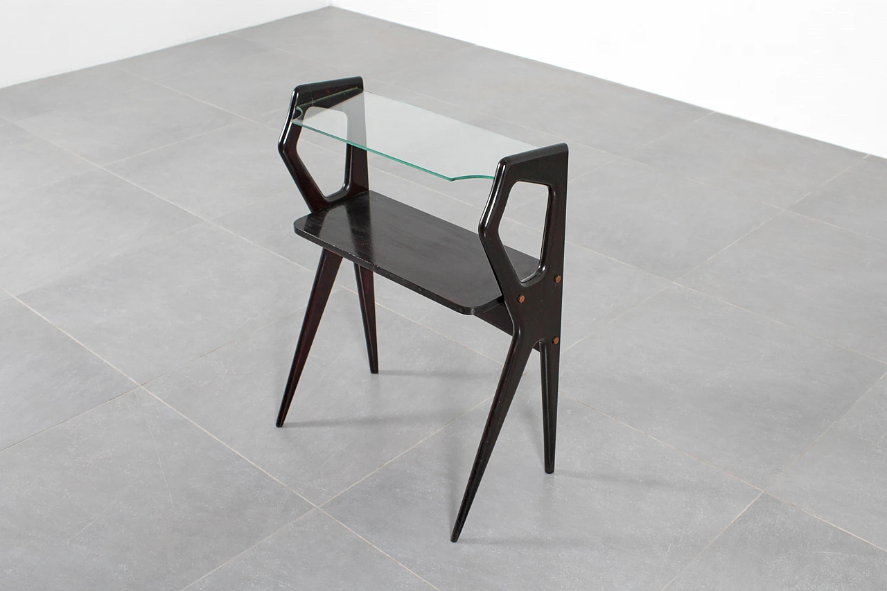 Black wooden console attributed to I. Parisi for A. De Baggis, 1950s 2
