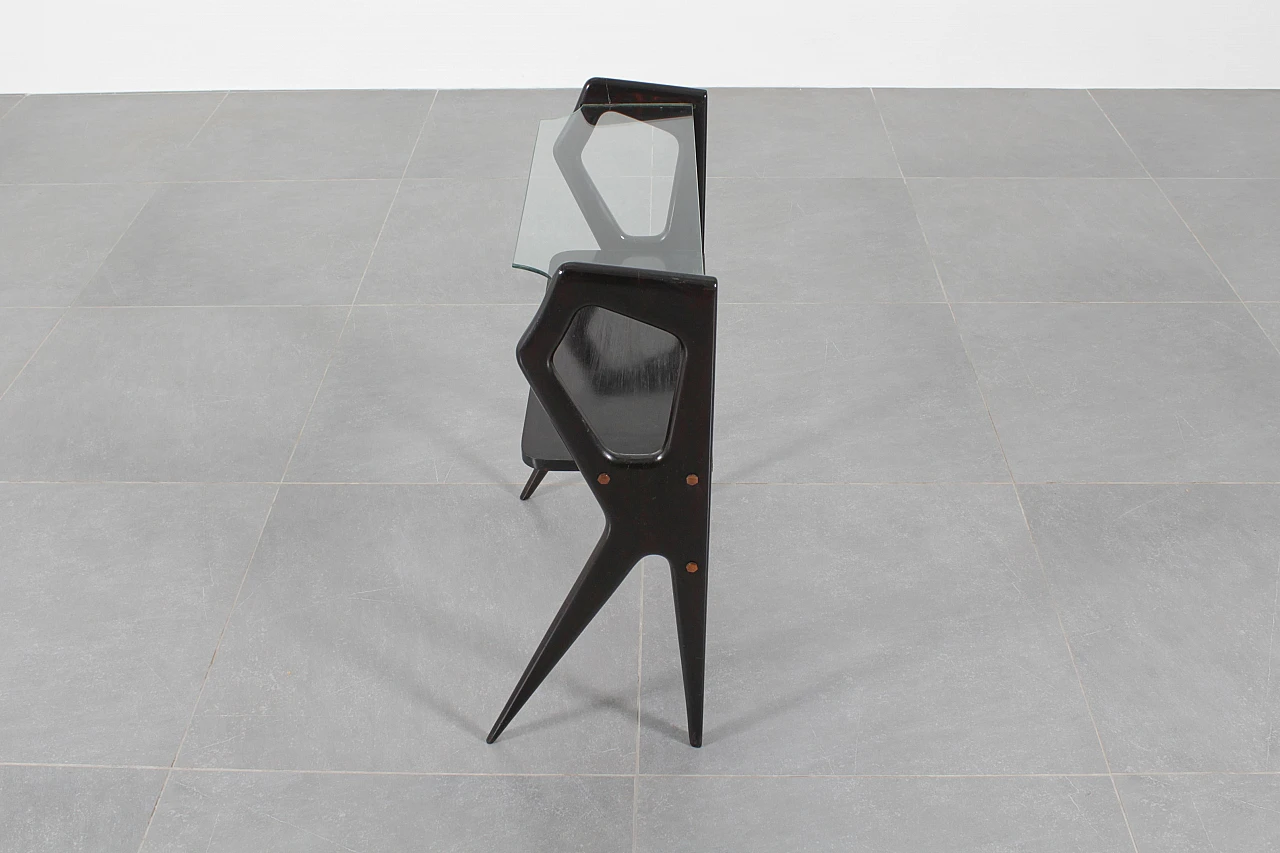Black wooden console attributed to I. Parisi for A. De Baggis, 1950s 5