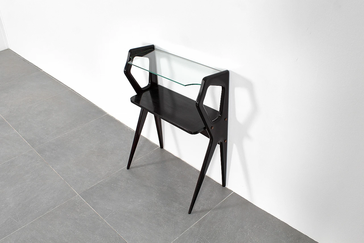Black wooden console attributed to I. Parisi for A. De Baggis, 1950s 12