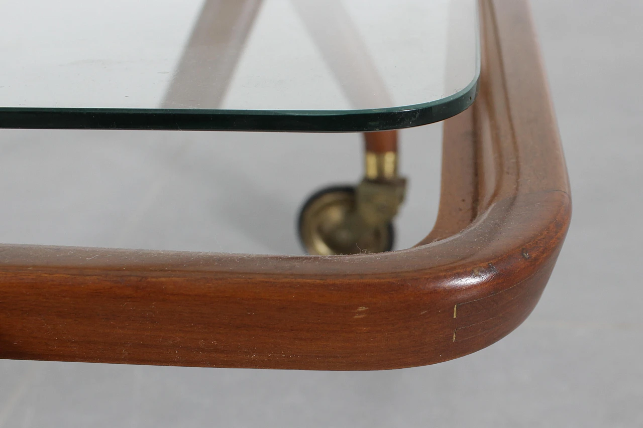 Curved wooden bar trolley by Cesare Lacca, 1950s 15
