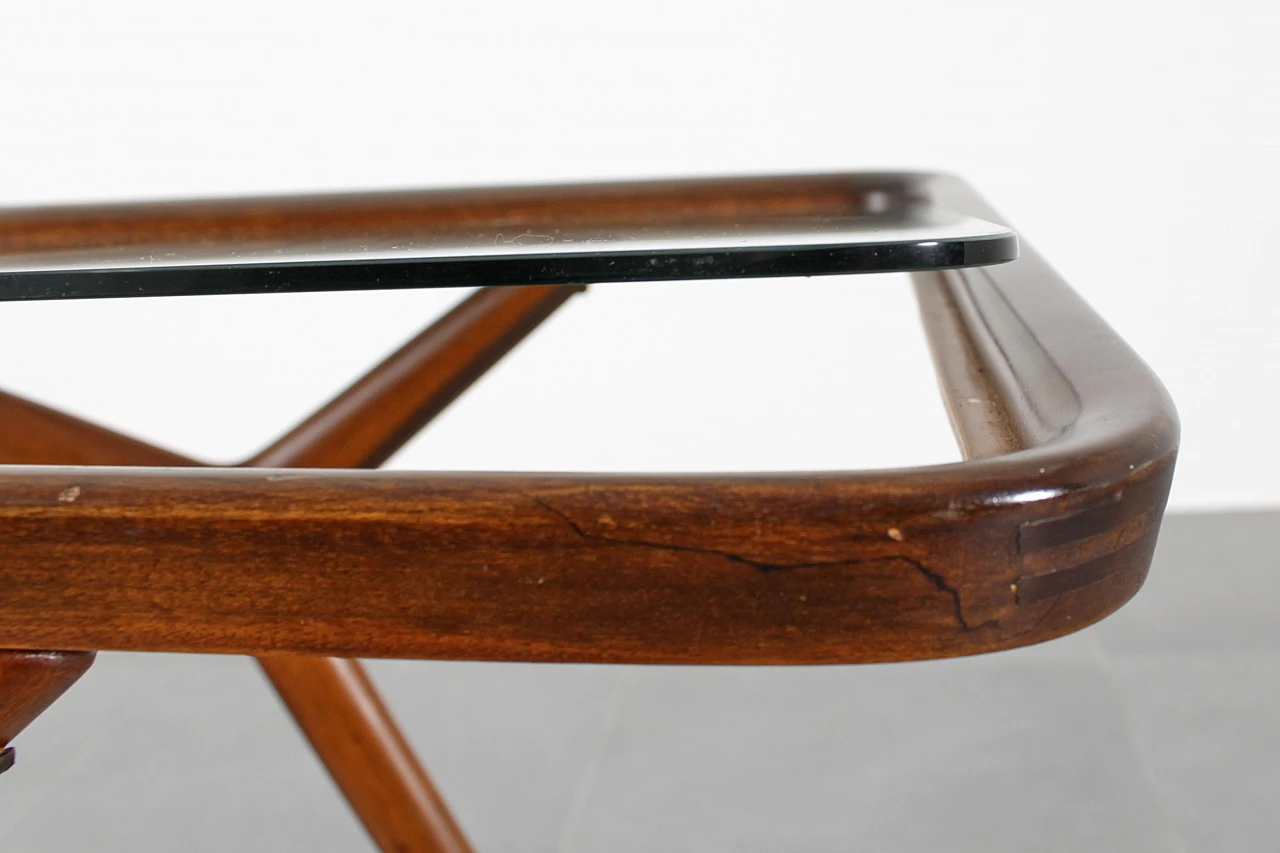 Curved wooden bar trolley by Cesare Lacca, 1950s 17