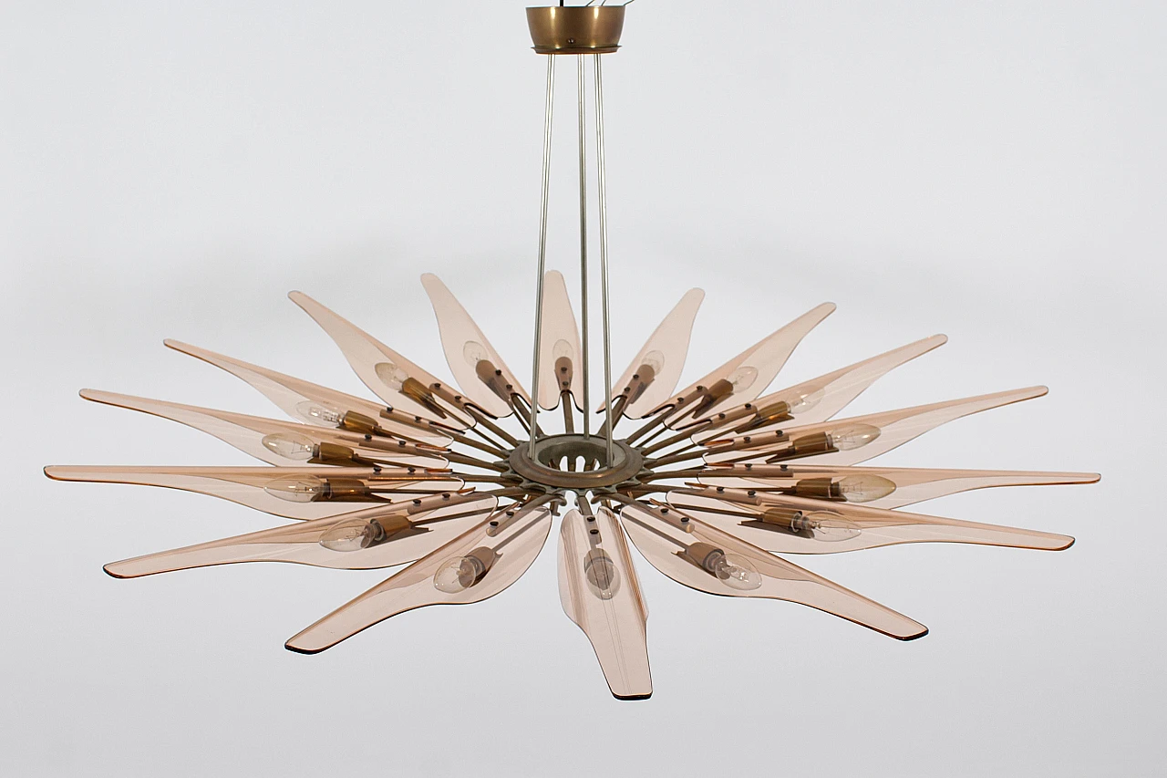 Dahlia 1563 chandelier by Max Ingrand for Fontana Arte, 1950s 3