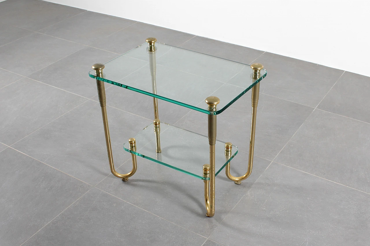 Coffee table in gold-plated brass and glass, 1970s 11