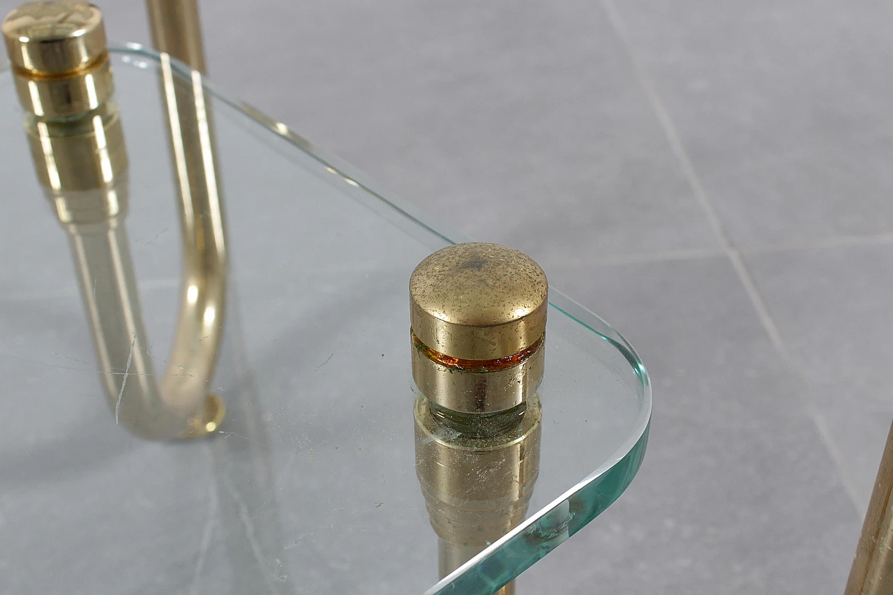 Coffee table in gold-plated brass and glass, 1970s 16