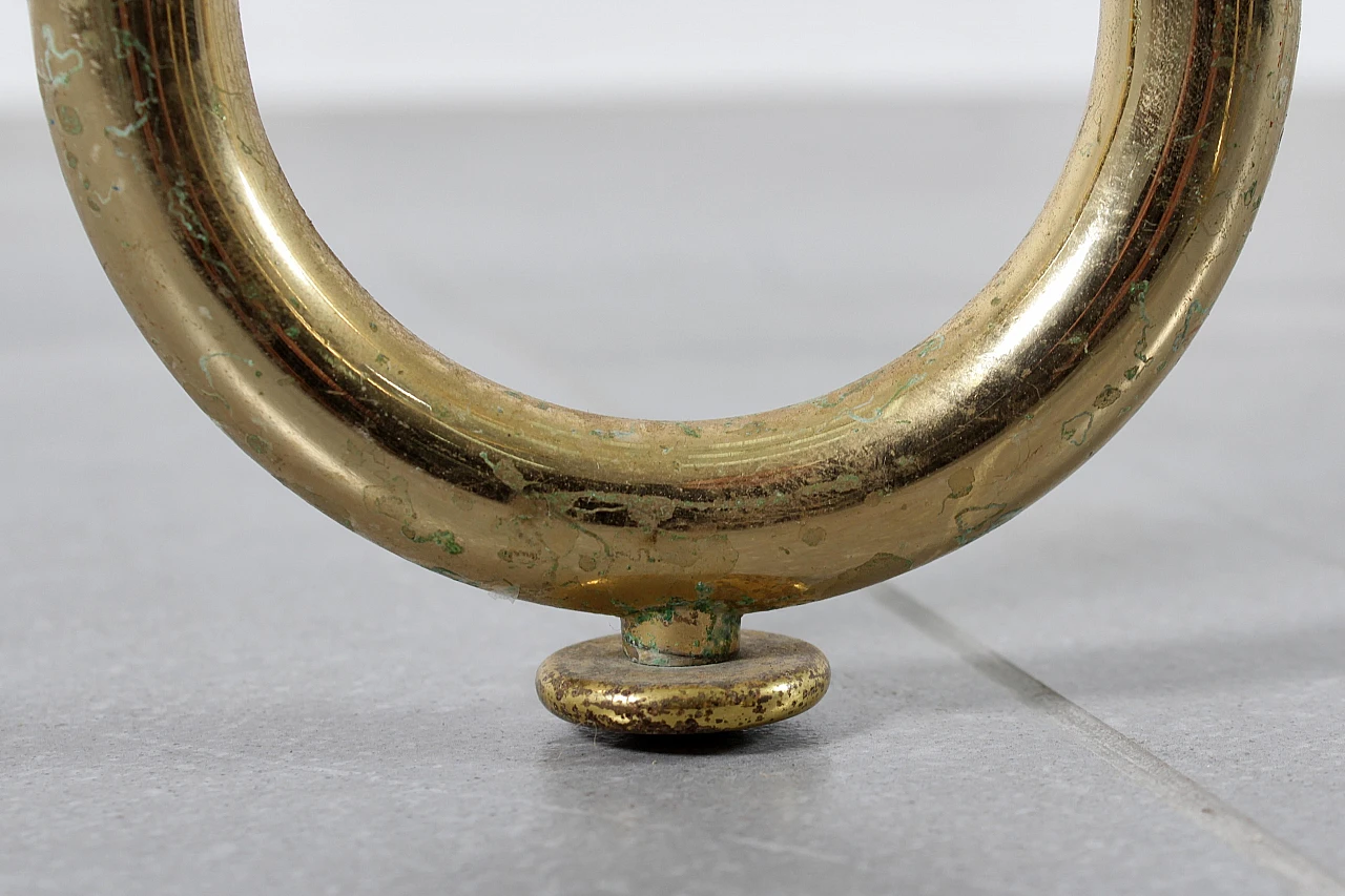 Coffee table in gold-plated brass and glass, 1970s 19