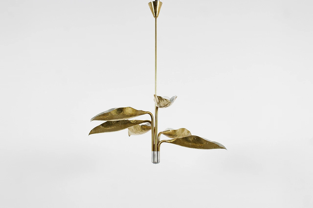 Brass chandelier 12369 by A. Lelii for Arredoluce, 1950s 2