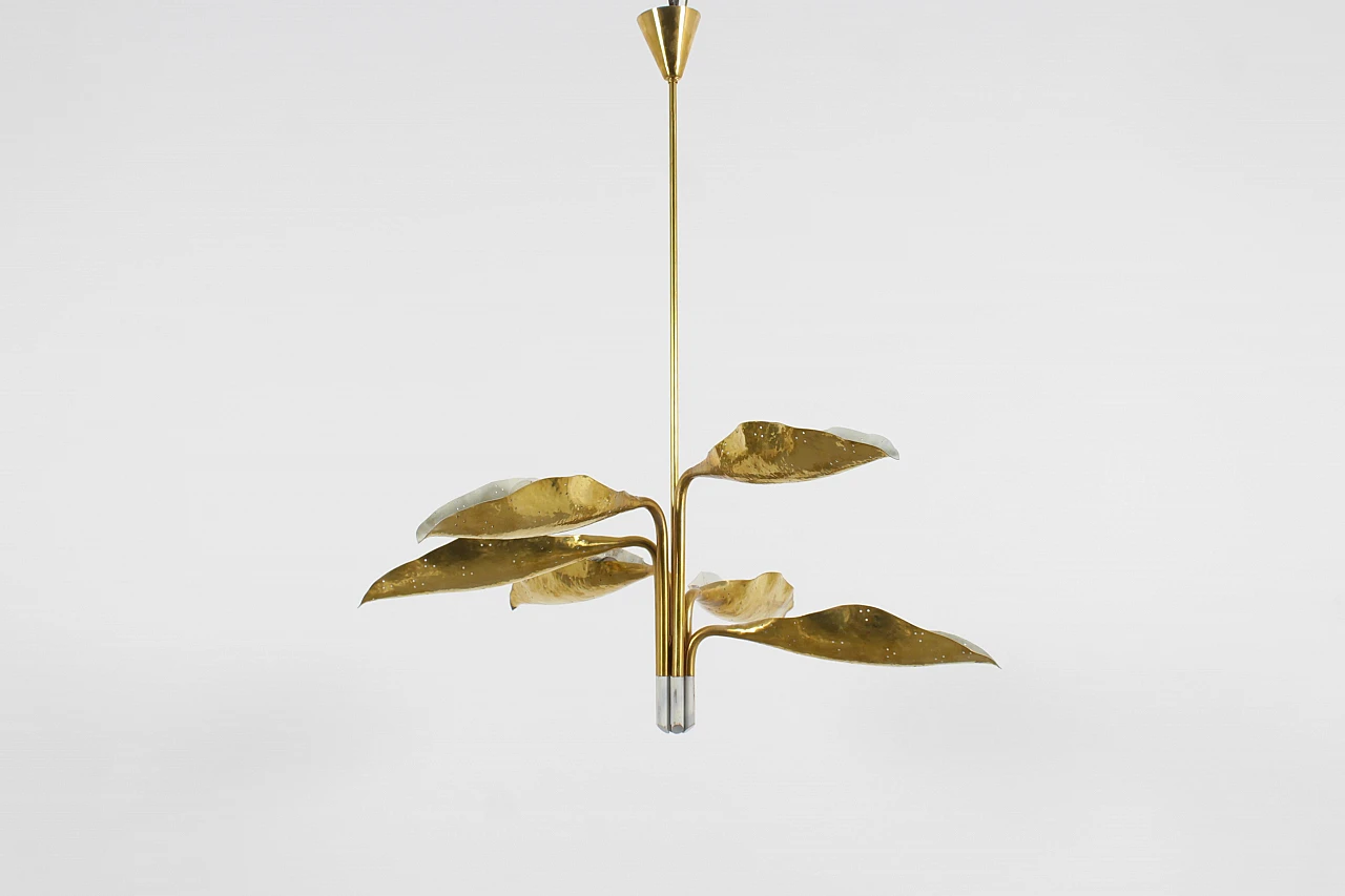 Brass chandelier 12369 by A. Lelii for Arredoluce, 1950s 3