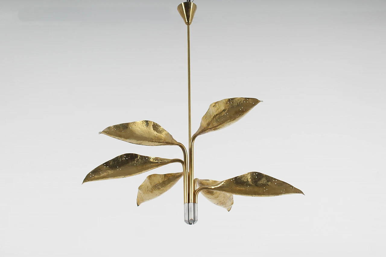 Brass chandelier 12369 by A. Lelii for Arredoluce, 1950s 4