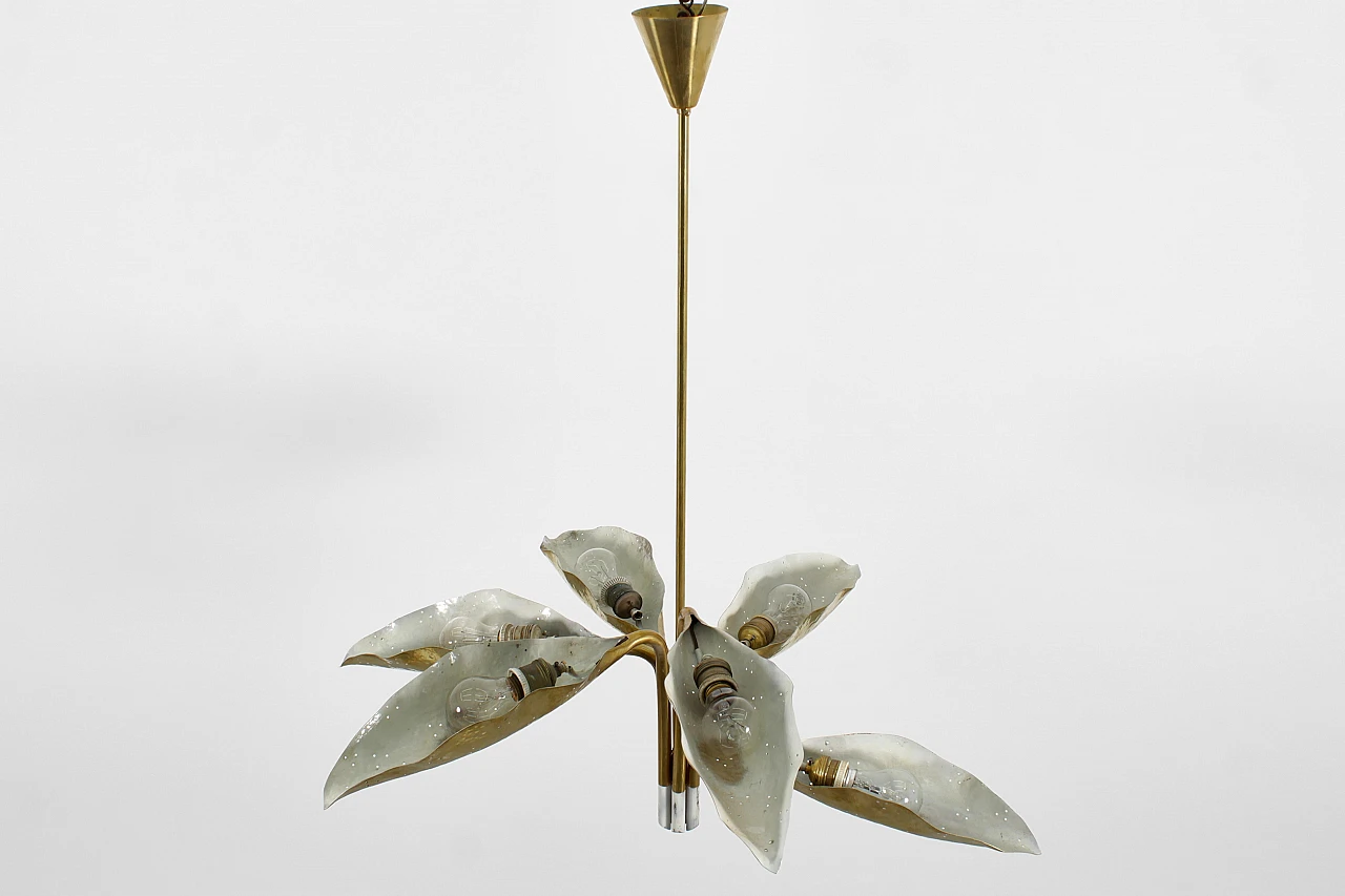 Brass chandelier 12369 by A. Lelii for Arredoluce, 1950s 7