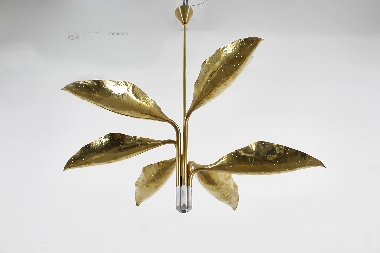 Brass chandelier 12369 by A. Lelii for Arredoluce, 1950s 16