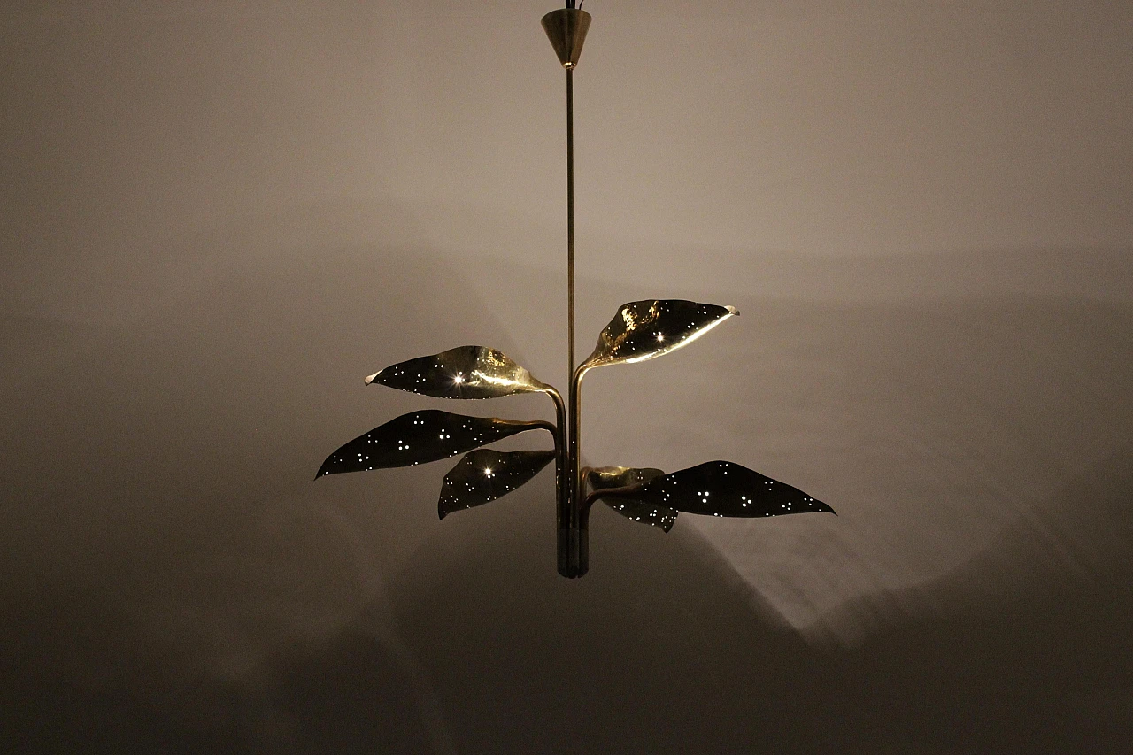 Brass chandelier 12369 by A. Lelii for Arredoluce, 1950s 18
