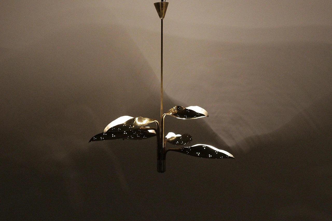 Brass chandelier 12369 by A. Lelii for Arredoluce, 1950s 20