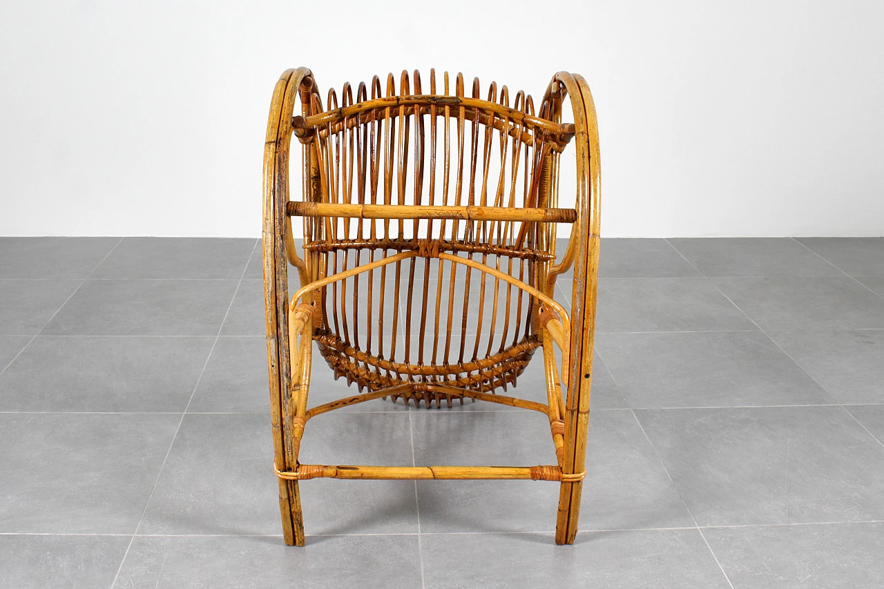 Bamboo and rattan rocking chair, 1960s 17