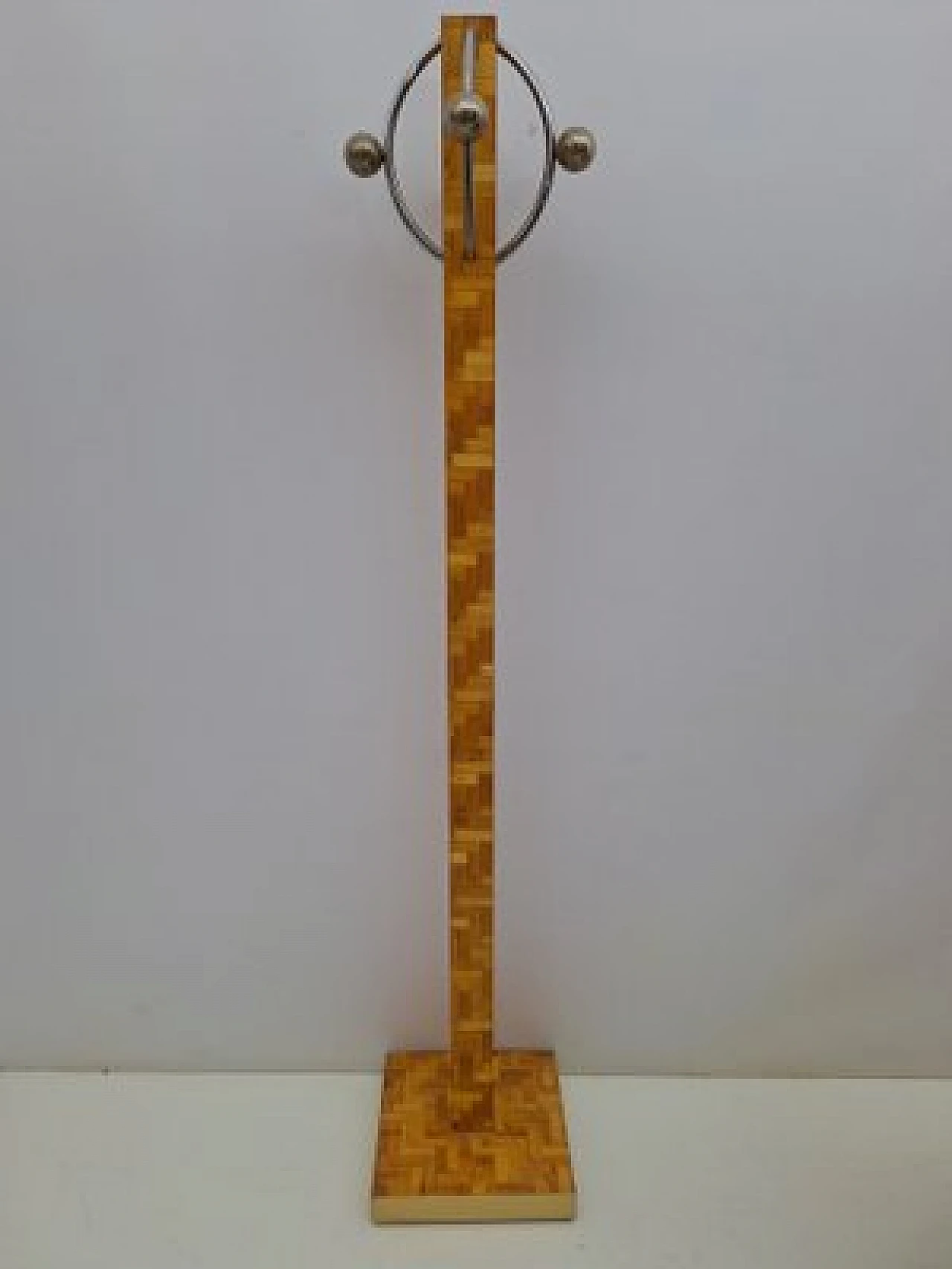 Bamboo wood and metal coat rack, 1980s 1