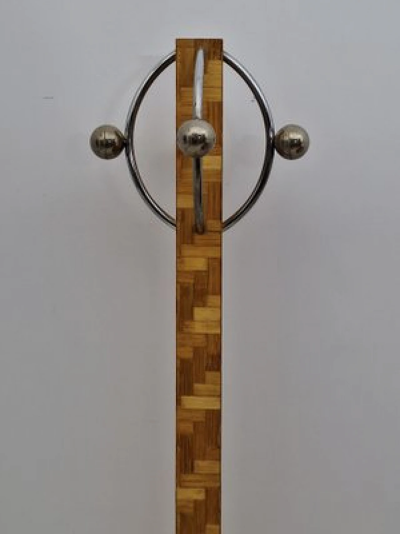 Bamboo wood and metal coat rack, 1980s 5