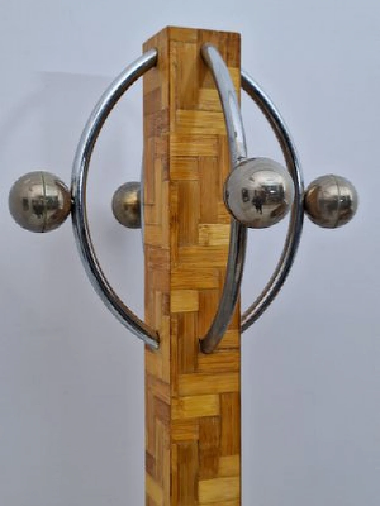 Bamboo wood and metal coat rack, 1980s 7