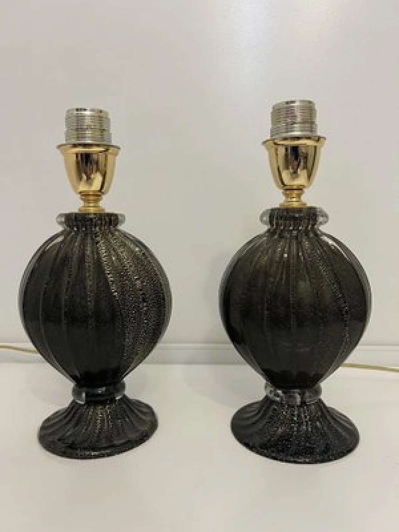 Pair of Murano glass lamps, 1980s 1