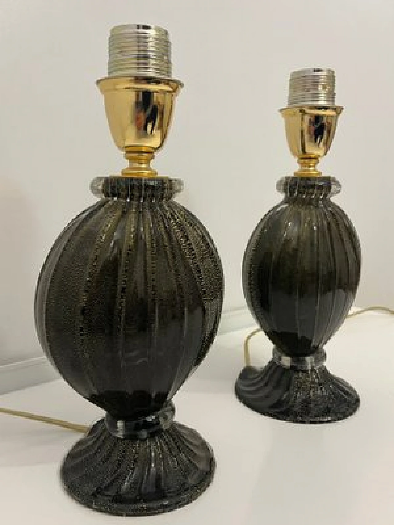 Pair of Murano glass lamps, 1980s 2