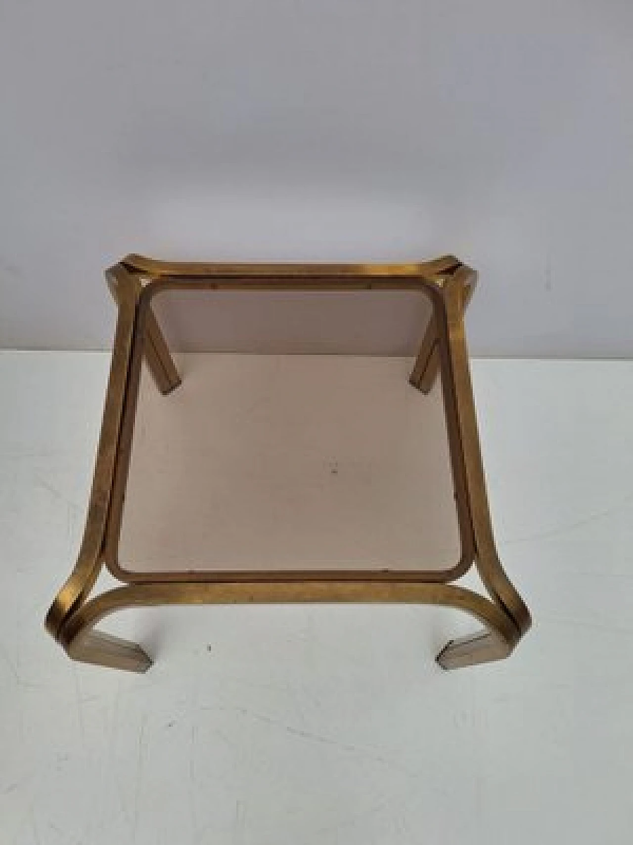 Brass and smoked glass coffee table, 1960s 2