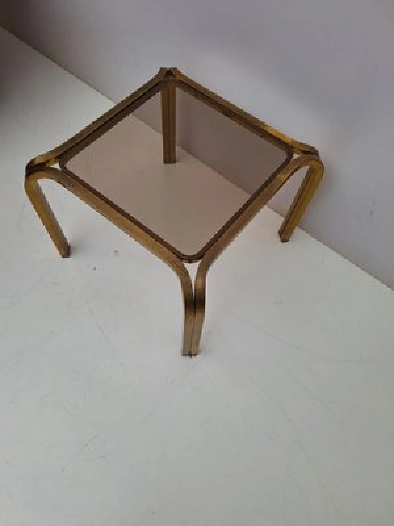 Brass and smoked glass coffee table, 1960s 3