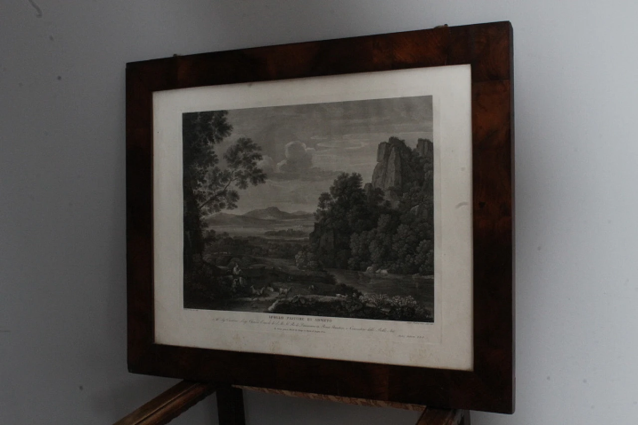 Pietro Parboni, engraving with walnut frame, 1822 2