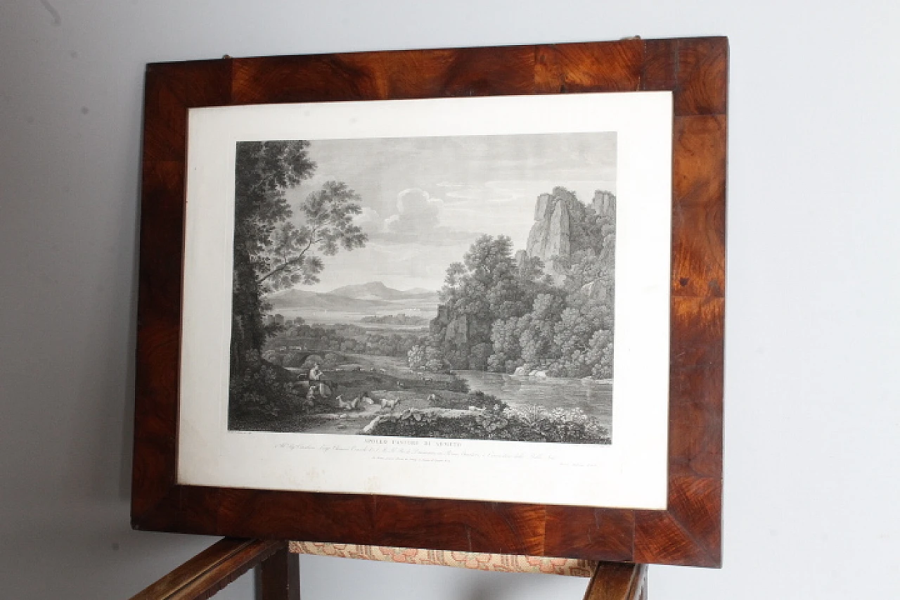 Pietro Parboni, engraving with walnut frame, 1822 3