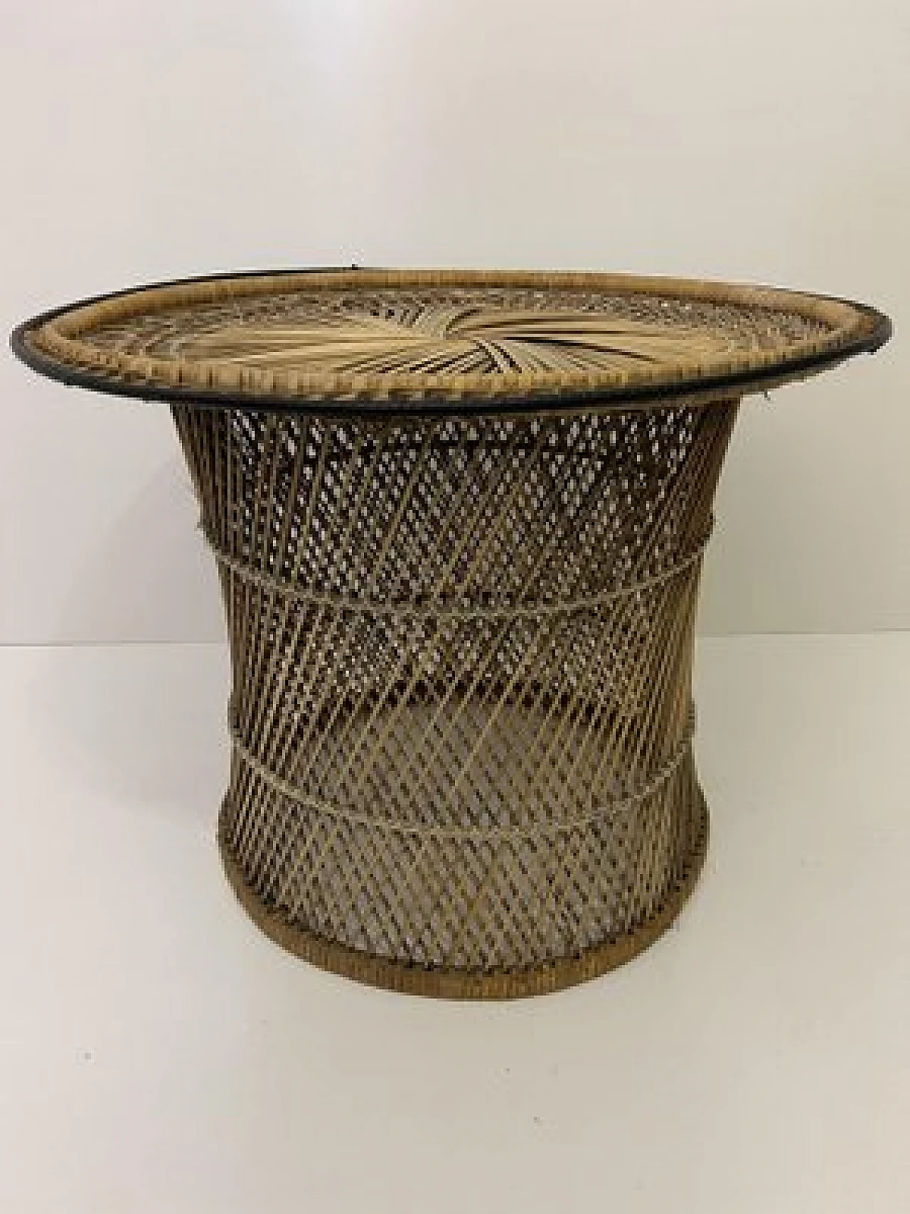 Wicker and bamboo coffee table by Franco Albini, 1950s 2