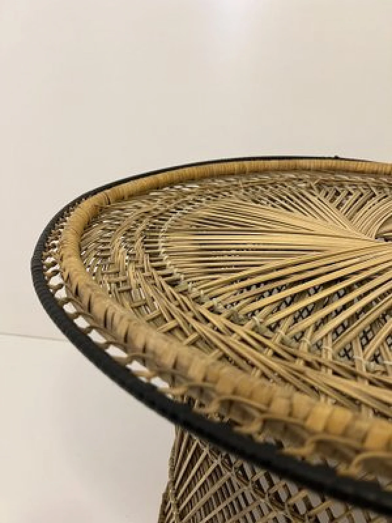 Wicker and bamboo coffee table by Franco Albini, 1950s 5