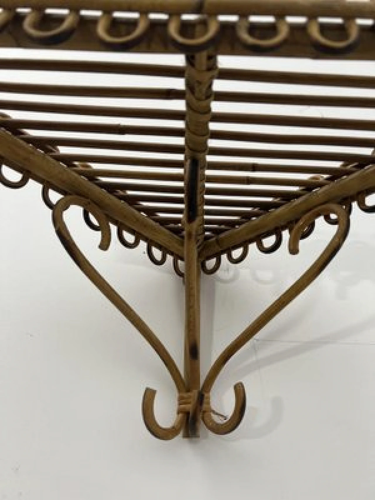 Wicker and bamboo shelf attributed to Franco Albini, 1960s 4