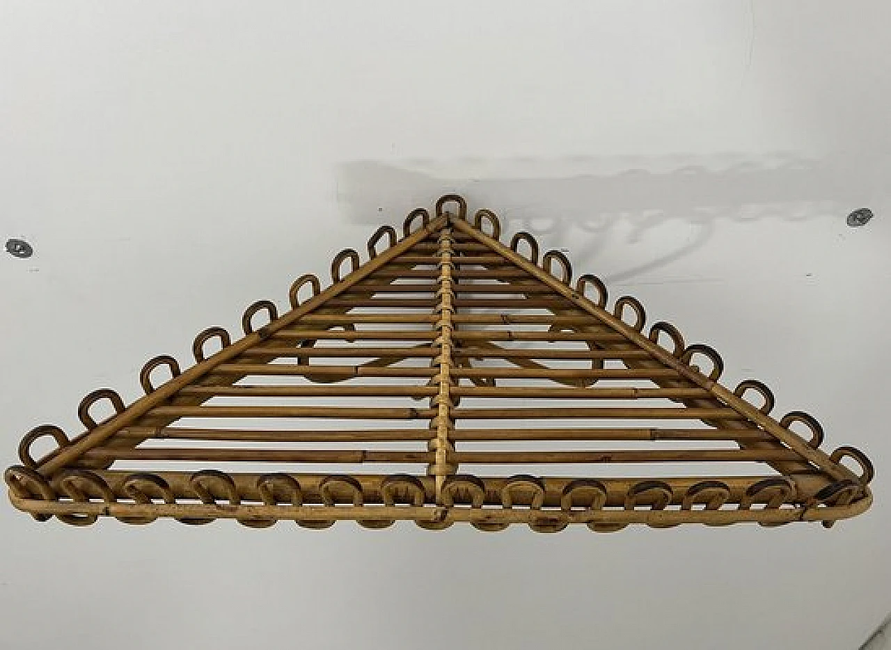 Wicker and bamboo shelf attributed to Franco Albini, 1960s 5